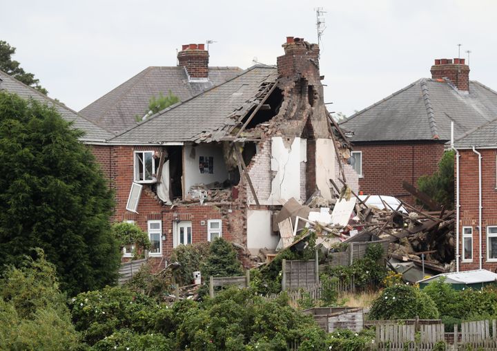 The house was reduced to rubble in the blast