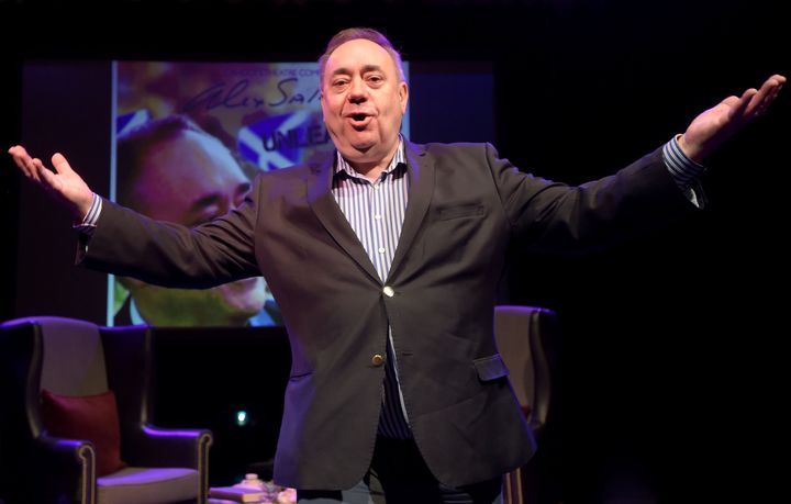 Former First Minister Alex Salmond during a photocall on stage at the Assembly Rooms in Edinburgh ahead of his 2017 Festival Fringe