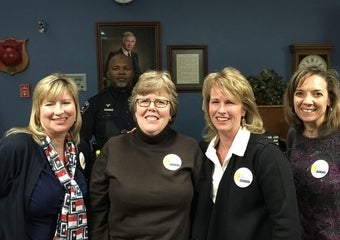 Debbie Owensby Moore (2nd from left) and other members of Start School Later Arlington, TX are waking up their district - and state.