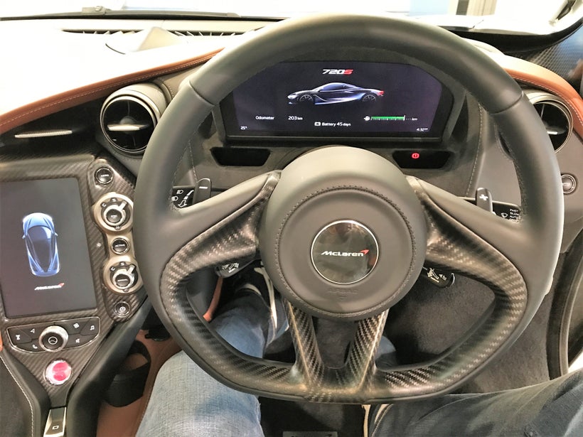 Behind the wheel in the McLaren 720S, completely electronic and out of this world.