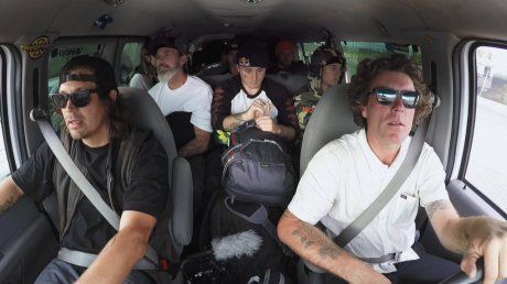 Noah Quale (on right) guiding the Creature team van on Thrasher’s King of the Road Season 2 on Viceland