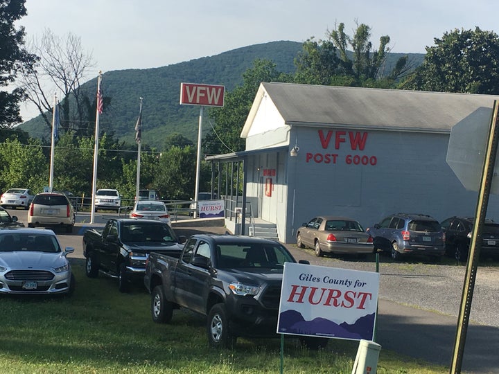 Hurst drew a crowd of nearly 100 voters for a meet-and-greet at VFW Post 6000 in Narrows, Virginia.