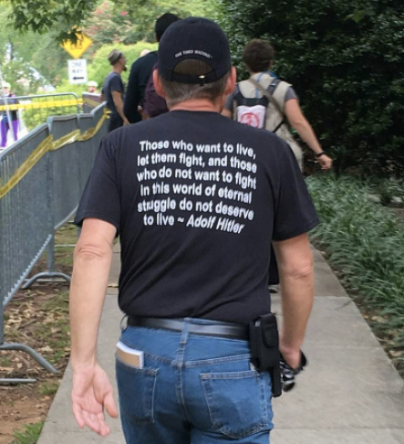 Charlottesville protestor, August 11, 2017