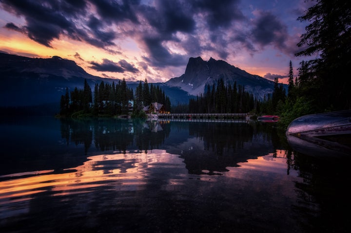 <p>A stormy morning at Emerald Lake in Yoho National Park. </p>