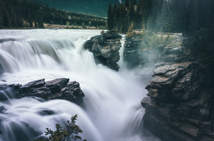 <p>Athabasca Falls at 6am. Entirely peaceful, no one else around. Magnificent. </p>