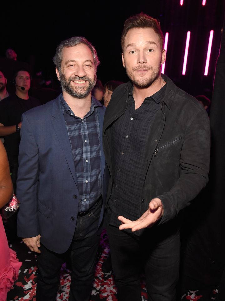 Chris backstage with Judd Apatow 