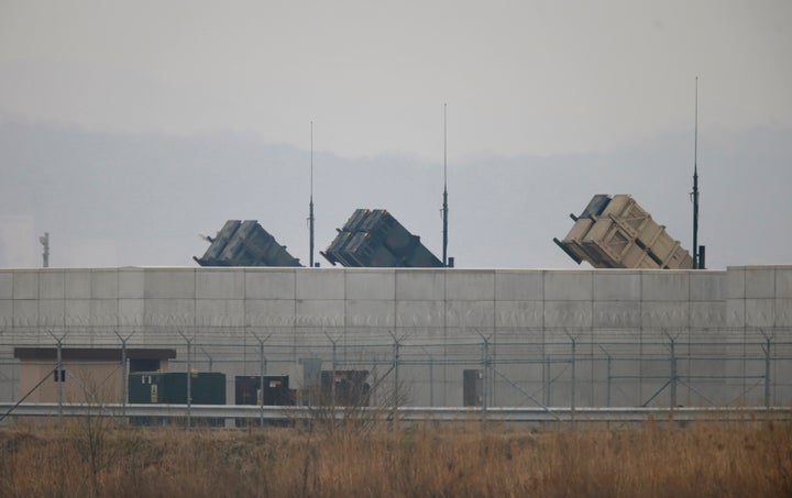 U.S. Army Patriot missile air defence artillery batteries are seen at U.S. Osan air base in Osan, south of Seoul April 5, 2013.