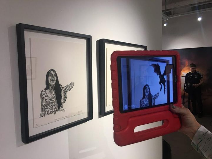 Zenka's AR artwork at Art of VR, presented by The VR Society at Sotheby's New York, June 22-23, 2017.