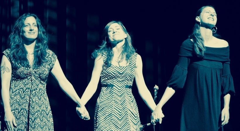 The Wailin’ Jennys acknowledge the crowd at the Rialto Theater in Loveland, Colorado, on Feb. 13, 2011. (From left:) Nicky Me