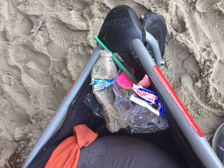 <p>Just a few of the plastic pieces picked up along the beach.</p>