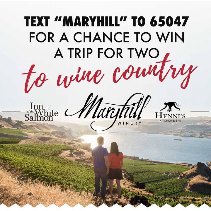 Maryhill used Text to Win to promote its winery.