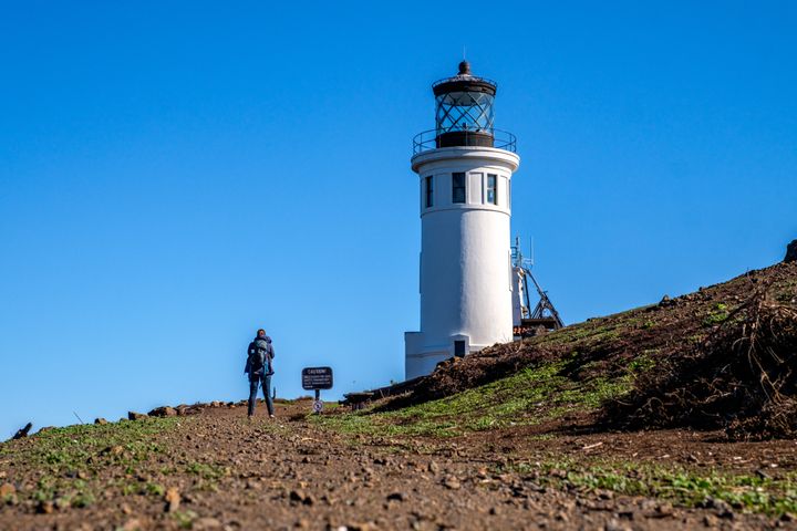 After disembarking the Island Packers ship, the first activity for many is a short hike to the Anacapa Island Light Station. 
