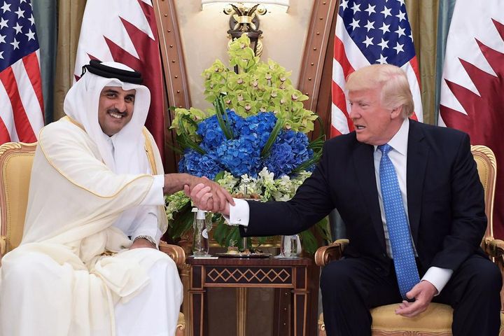 US president Donald Trump, and Qatar’s Emir Sheikh Tamim Bin Hamad Al-Thani