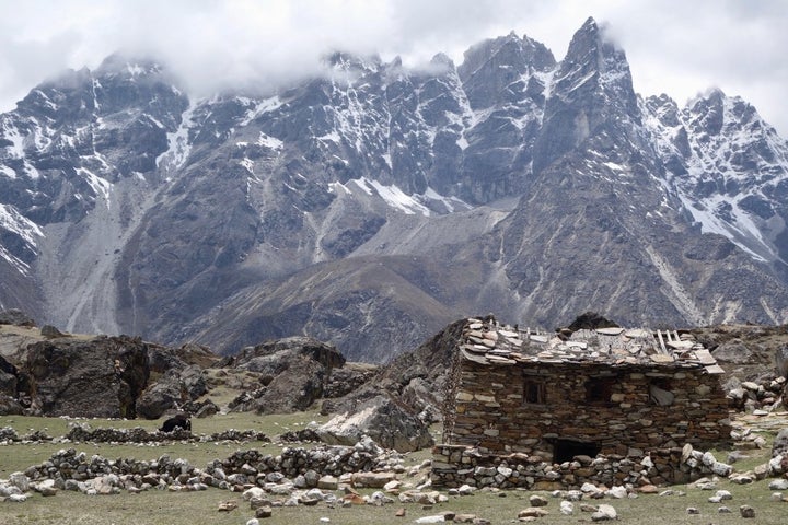 Abandoned house in the Himalayas, Nepal.