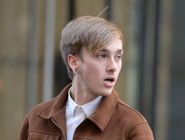Charlie Alliston at the Old Bailey in London on Tuesday where he is appearing for the manslaughter of pedestrian Kim Briggs