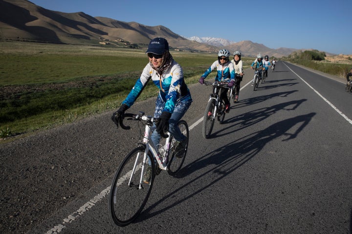 Zakia also teaches other women how to bike. 