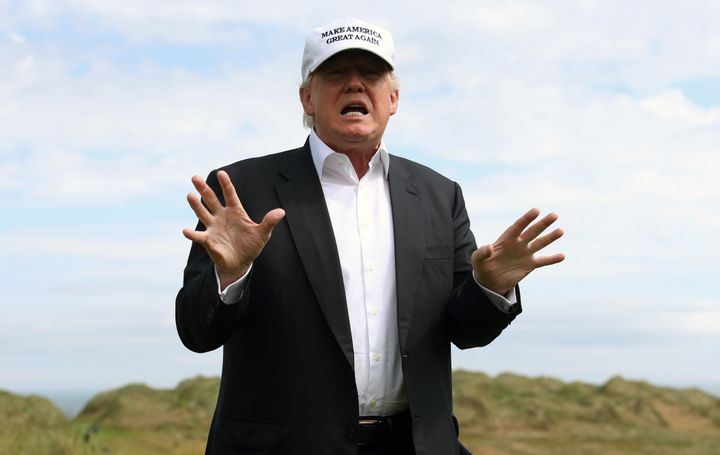 Donald Trump at his Aberdeenshire golf course