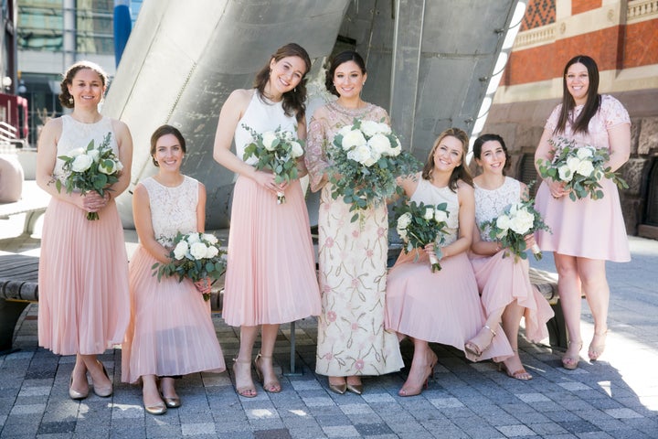 Madison poses with the bridesmaids. 