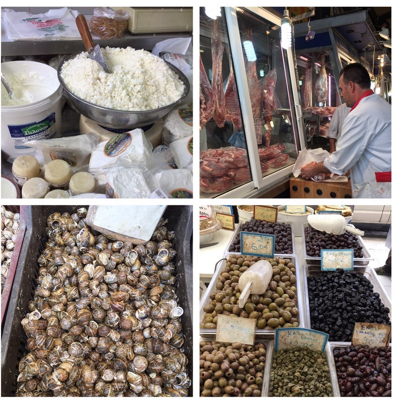 Athen’s Central Market is filled with fresh fish, feta cheese and olives.