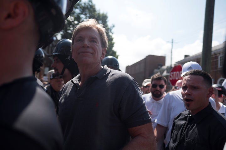 David Duke at a rally of white nationalists and counter-protesters in Charlottesville, Virginia, Aug. 12.