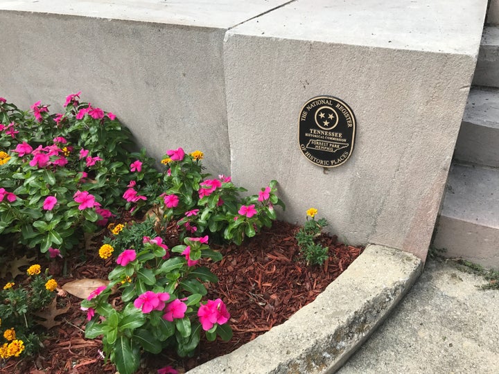 A marker denoting Forrest's memorial as a historical monument protected under state law. 