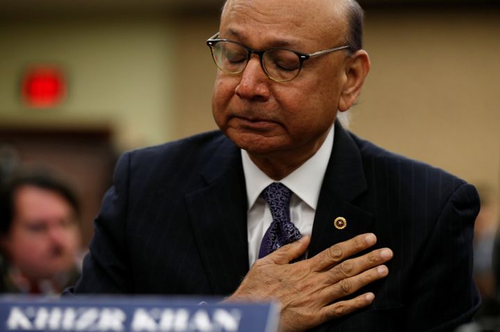 Trump attacked the parents of a Muslim army officer who died while serving in Iraq. His father Khizr Khan (pictured) asked if Trump had ever read the US constitution 