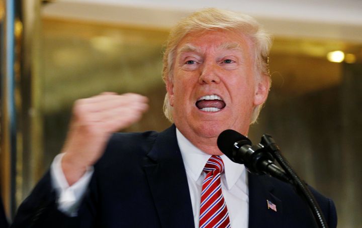 President Donald Trump defiantly answers questions about his responses to the violence at the "Unite the Right" rally in Charlottesville on Aug. 15.