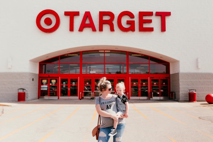 The photo shoot took place on a Sunday evening in late July at the Target in Arnold, Missouri.