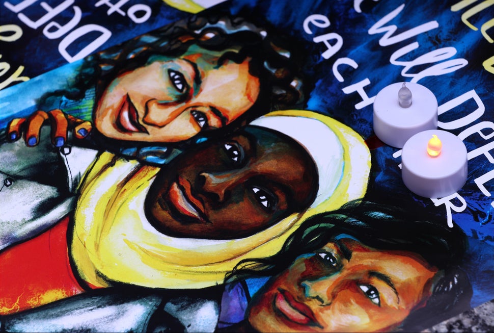  An illustration is seen during a commemoration ceremony at the Federal Plaza in Chicago, IL, United States on June 22,
