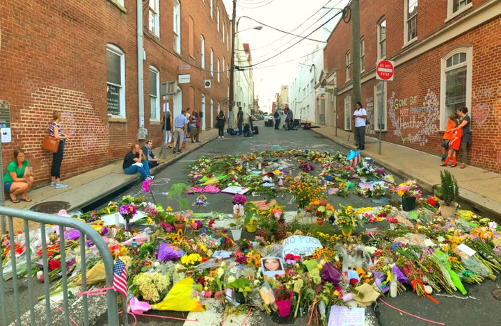 The site of the deadly attack during the white supremacist rally on Saturday.