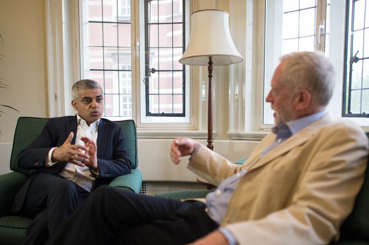 Sadiq Khan and Jeremy Corbyn meet after the Mayoral election in 2016