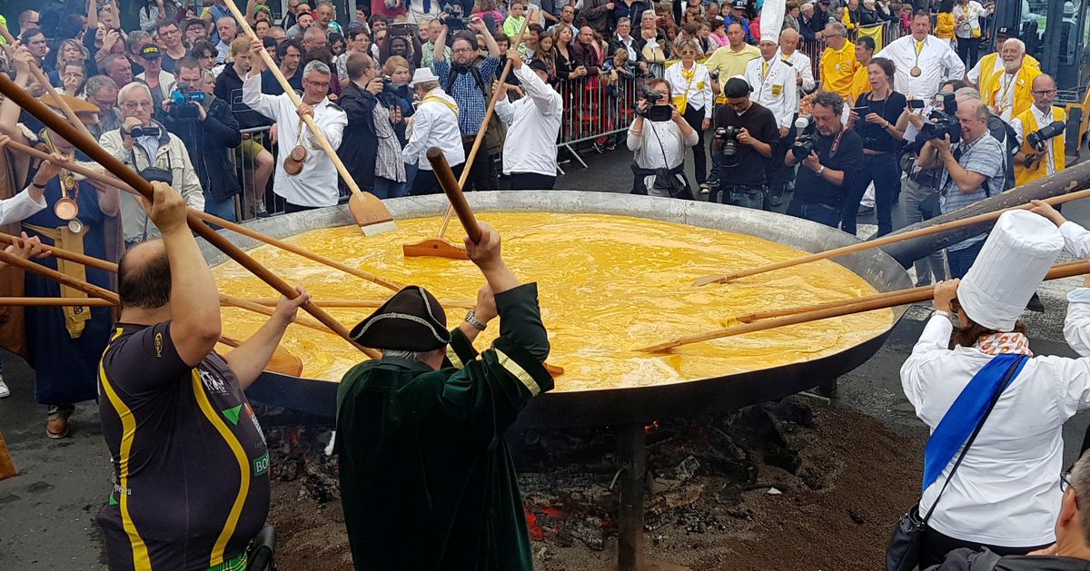 Belgian Town Makes 10,000-Egg Omelet Without Cracking Under Pressure