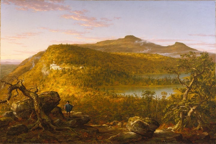 Thomas Cole’s 1844 painting of North Lake and environs. The Hudson River is in the distance in the upper left hand corner of