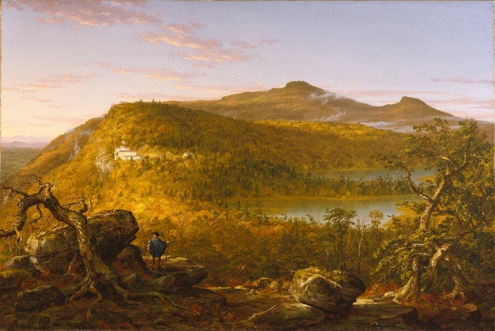 Thomas Cole’s 1844 painting of North Lake and environs. The Hudson River is in the distance in the upper left hand corner of the painting.