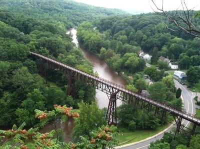 The Rosendale Trestle Bridge on the Wallkill Valley Rail Trail.