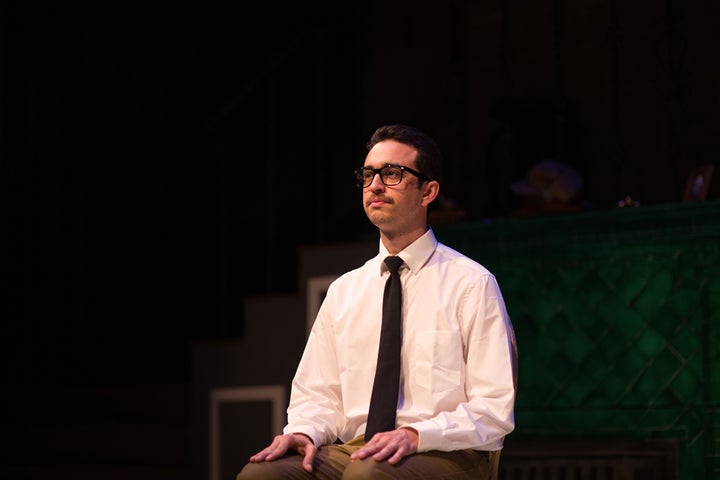 <p>Brady Morales Woolery as the robotic Watson in <strong><em>The (curious case of the) Watson Intelligence</em></strong> </p>