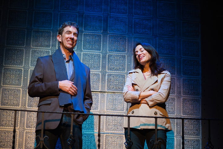 <p>Mick Mize (Merrick) and Sarah Mitchell (Eliza) in a scene from <strong><em>The (curious case of the) Watson Intelligence</em></strong> </p>