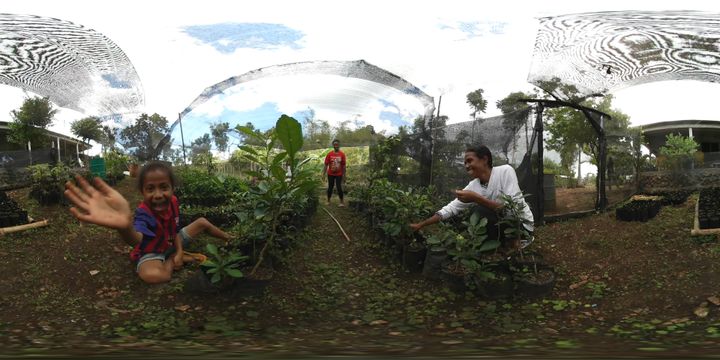 Sustainable farmers in the village of Triloka, Timor-Leste as part of the VR Film Eating With The Season: A Journey to the Future of Food.