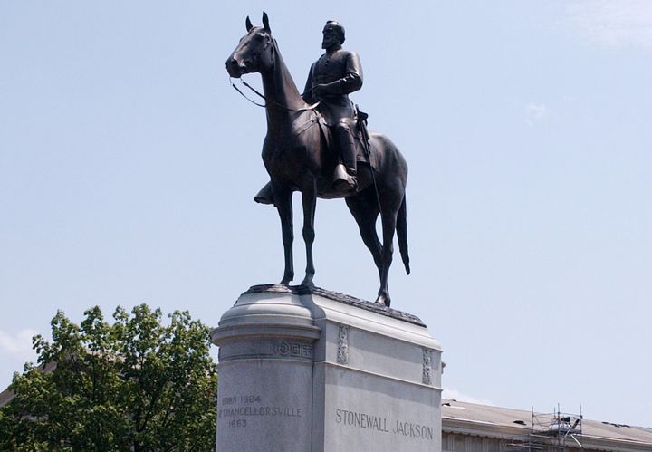 The Gen. Thomas 'Stonewall' Jackson Monument is located on Monument Avenue in Richmond, Virginia. The equestrian statue of the famed Confederate general was created by sculptor Frederick William Sievers.