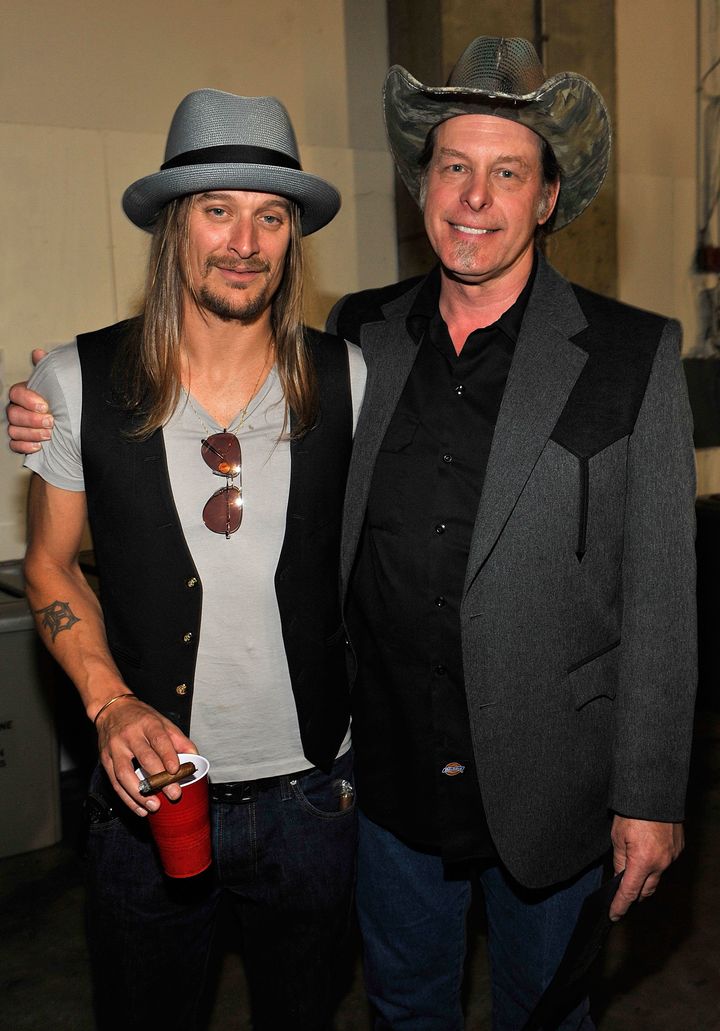 Ted Nugent, right, insists his friend Kid Rock is not really going to be a Republican candidate for U.S. senator.