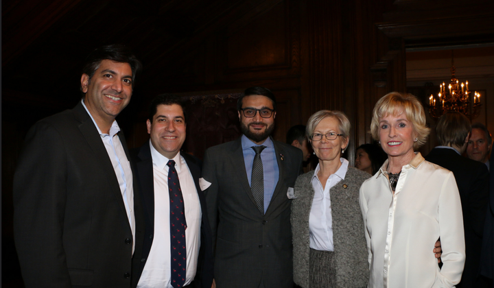 (Aneesh Chopra, Matt Lira, Ambassador of Afghanistan, Dr. Hamdullah Mohib, Ambassador of Finland, Kirsti Kauppi, Coach Kathy Kemper)