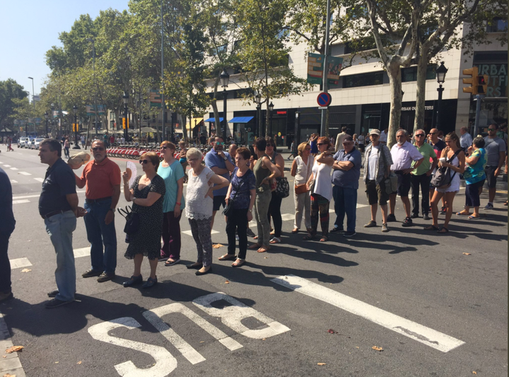 People queue to attend the vigil 