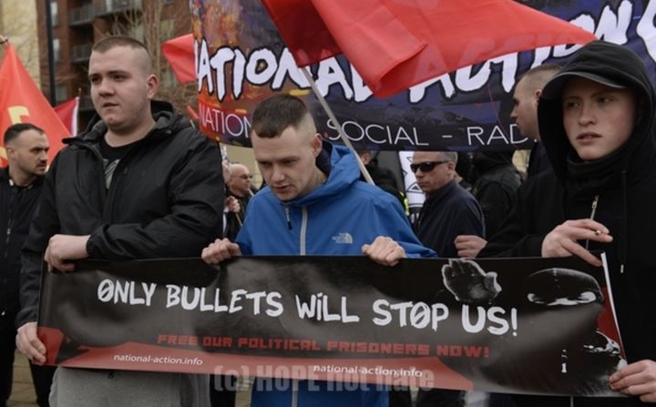 Members of National Action at a rally before they were banned
