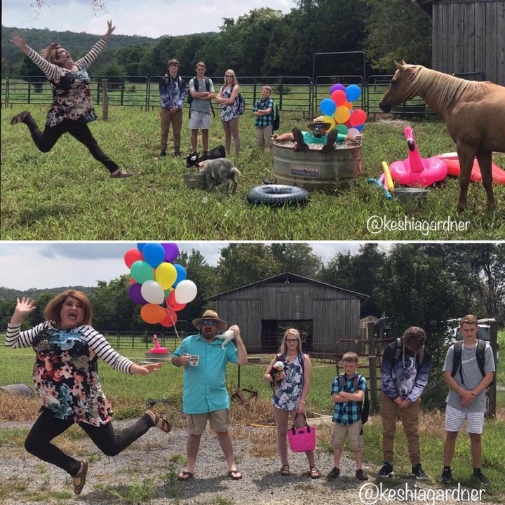 Keshia Gardner's family took hilarious photos in honor of back-to-school season.