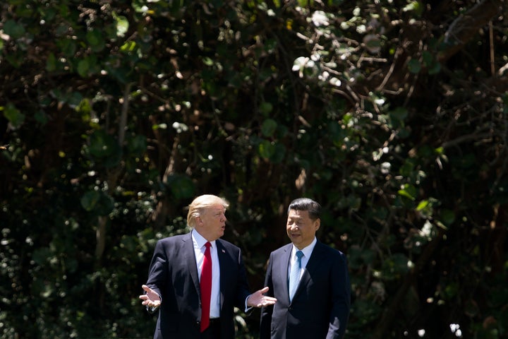 Trump and Xi Jinping in Florida on April 7.