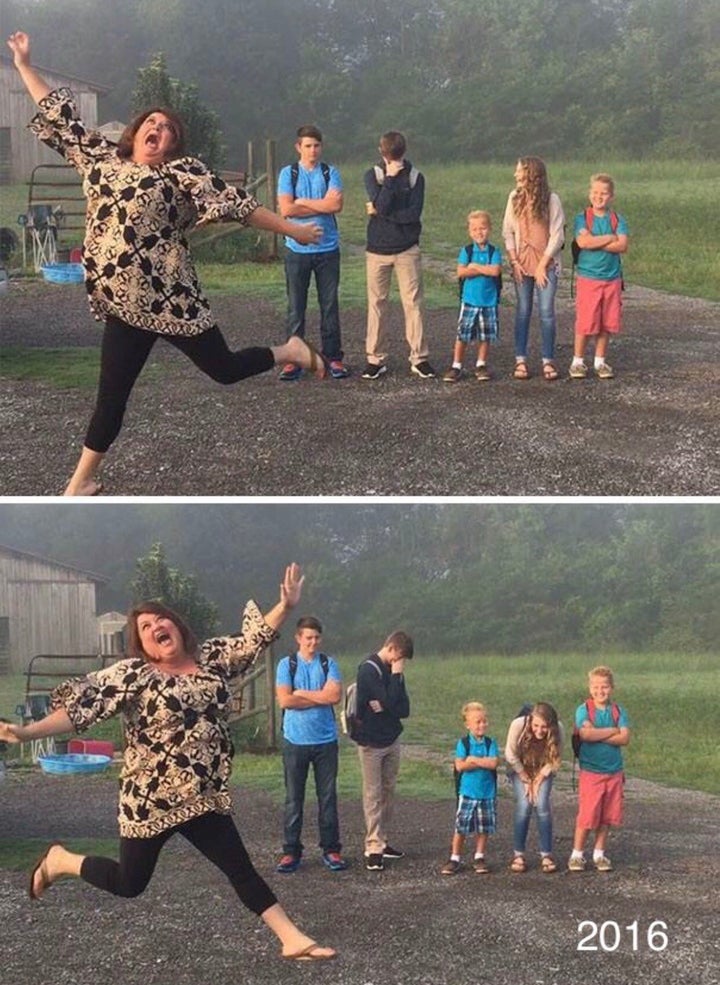 Gardner has been taking these “jump for joy” photos since 2013. 