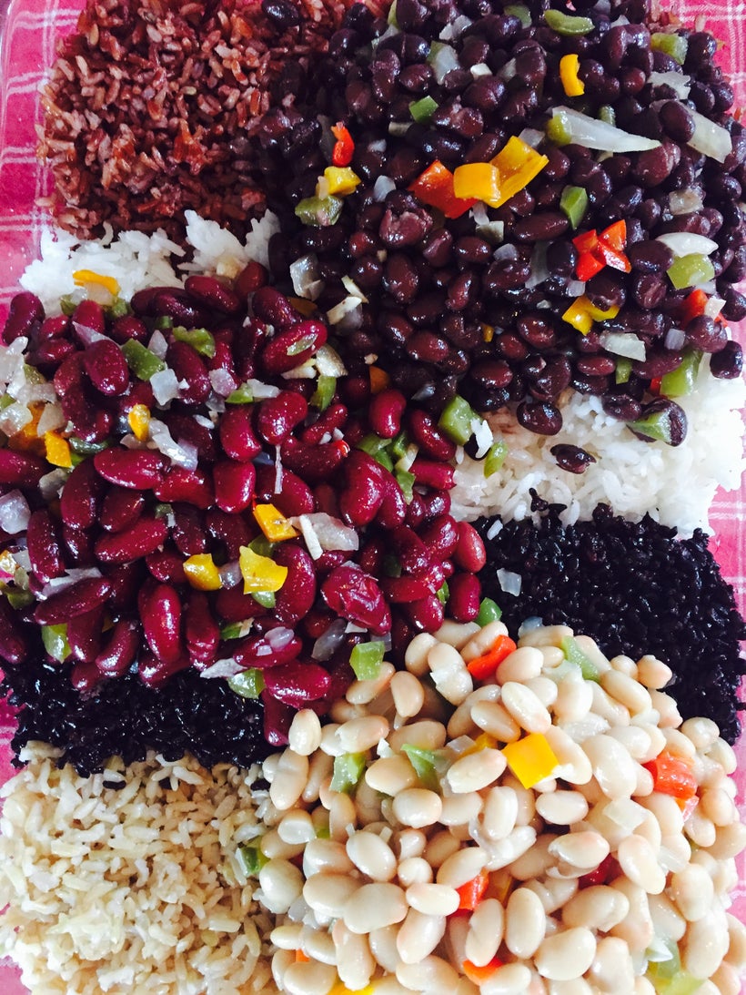 multi colored beans and rice