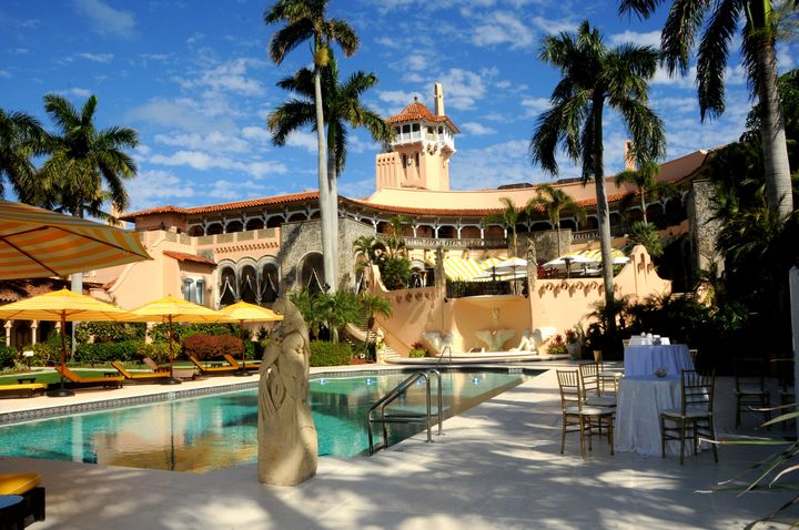 View of a pool and spa at Mar-a-Lago on Feb. 13, 2017.