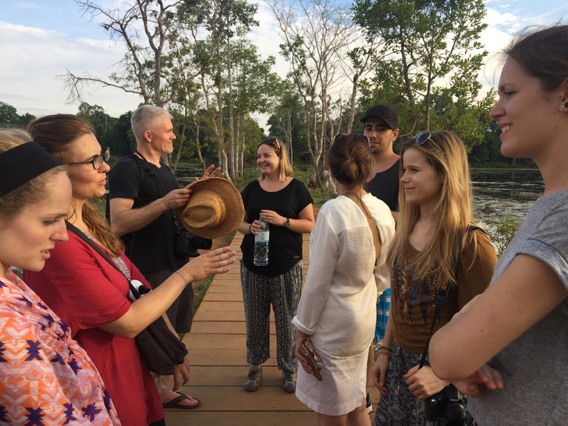 Students and staff meet up after the retreat in Siem Reap