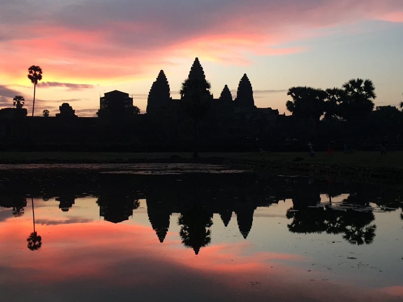 Sunrise over Angkor Wat Temple, Siem Reap Cambodia